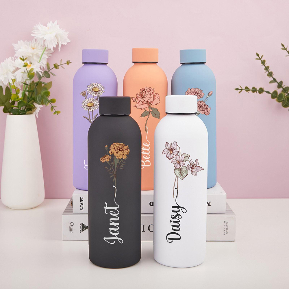 Commuting By Bike - Botol Air Bermotif Bunga yang Dapat