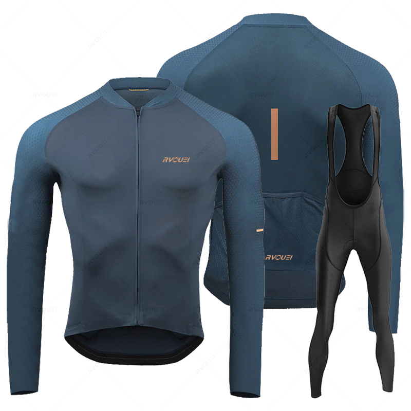 Cycling Community - Rvouei setelan Jersey sepeda lengan panjang,