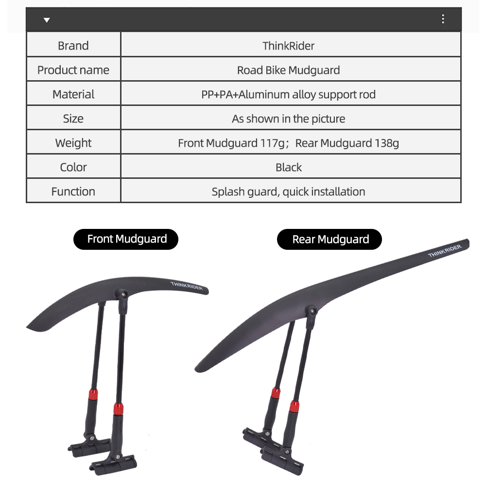 ThinkRider sepatbor sepeda bal - Fender Mudguard Set ulasan dan harga